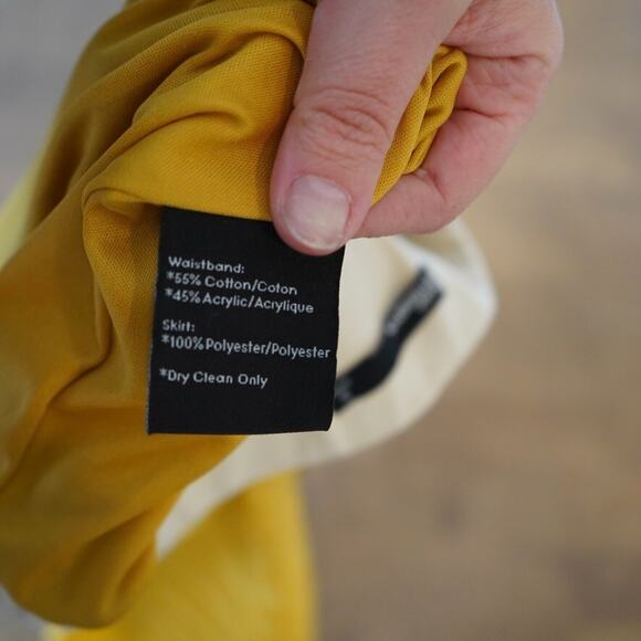 Anthropologie Dear Creatures Maxi Skirt Women Small Mustard Pleated High Waisted - Picture 9 of 10